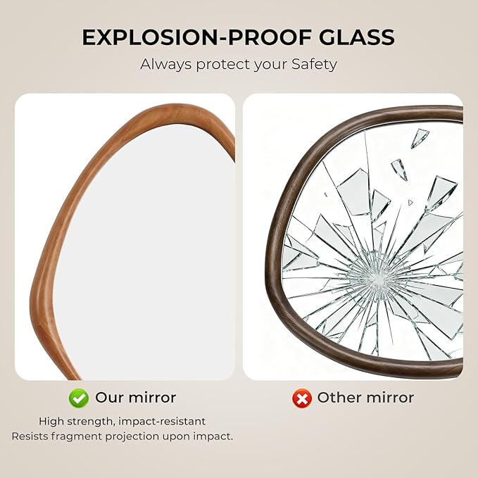 WallBeyond Asymmetrical Mirror, Irregular Wall Mirror, Wall Mirrors Decorative