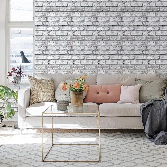 COMSTICKC 3D Faux Brick Peel and Stick Wall Covering, Small Size Thin PVC Self