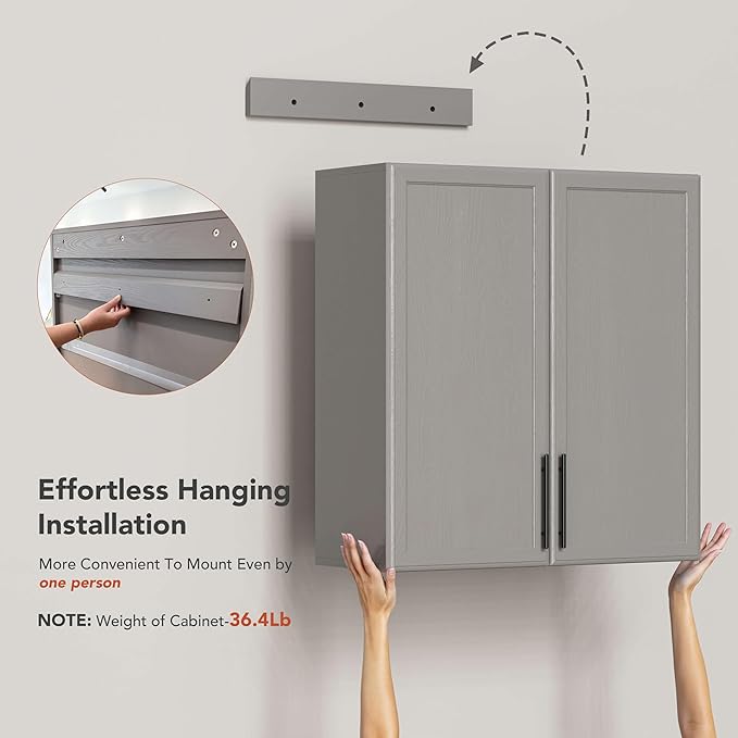 FIMELLO 30" Laundry Room Cabinets Wall Mounted, Wall Cabinets