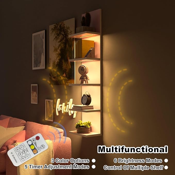 Homaterial 5 Tier Wall Shelf Unit, Modern Vertical Lack Wall Shelves