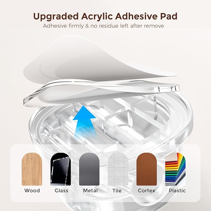 AhaStyle Spring Cable Organizer [1s Lock] 6 Pack Cord Cable Holders Clips Strong Adhesive Cable Cord Keeper [Smooth Adjustable] Hide Wire Cord Organizer for Nightstand Kitchen Car Office (Transparent)