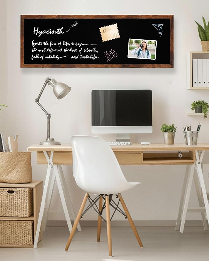 Magnetic Chalkboard for Wall, Long Chalk Board, Wall Hanging Menu for Restaurant