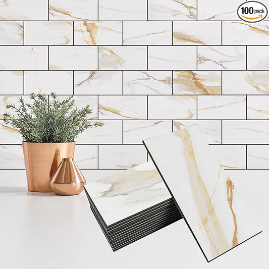 StyloVue 100 Pieces Peel and Stick Backsplash