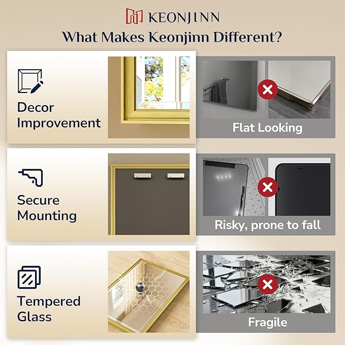 Keonjinn 42" x 36" Gold Mirrors