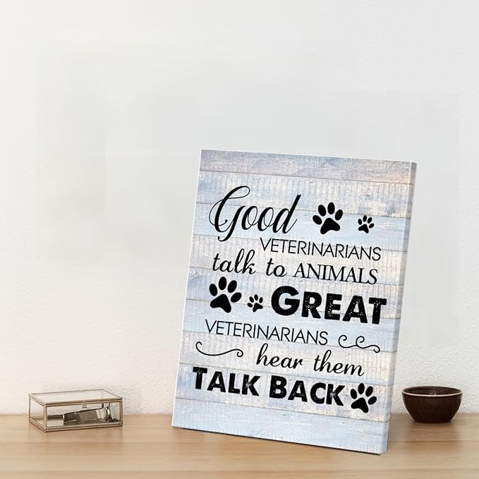Funny Veterinarian Gifts Farmhouse Dog Canvas Wall Art Decor Veterinary Vet Gift
