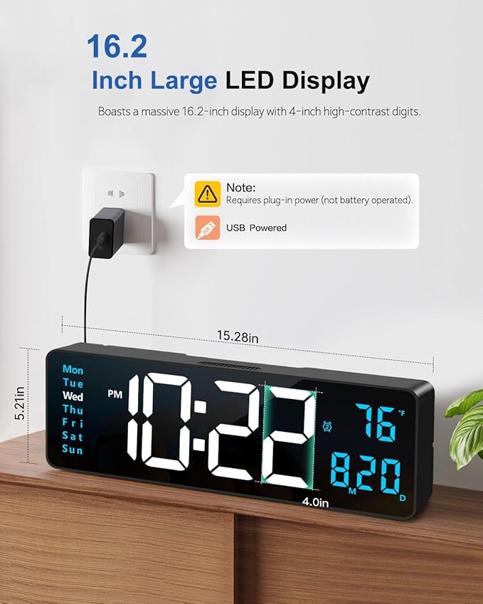 Digital Wall Clock, Wall Clock