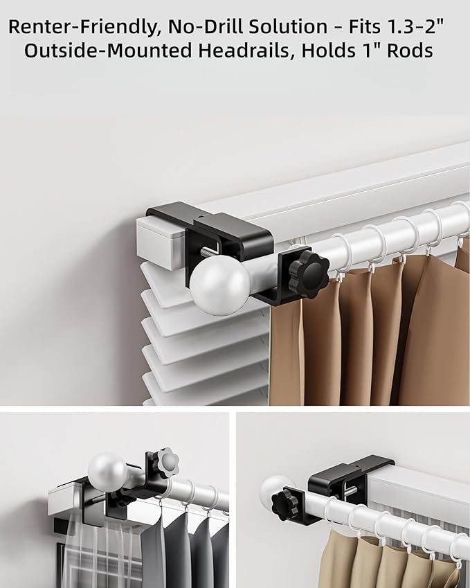 Over-Blinds Curtain Rod Brackets
