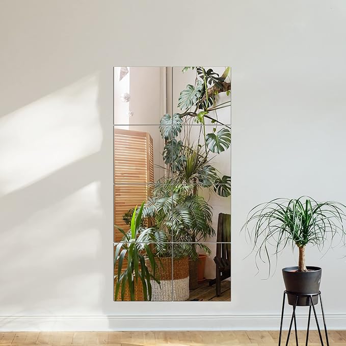 TRAHOME Home Gym Mirror Tiles for Wall, Living Room, Over The Door