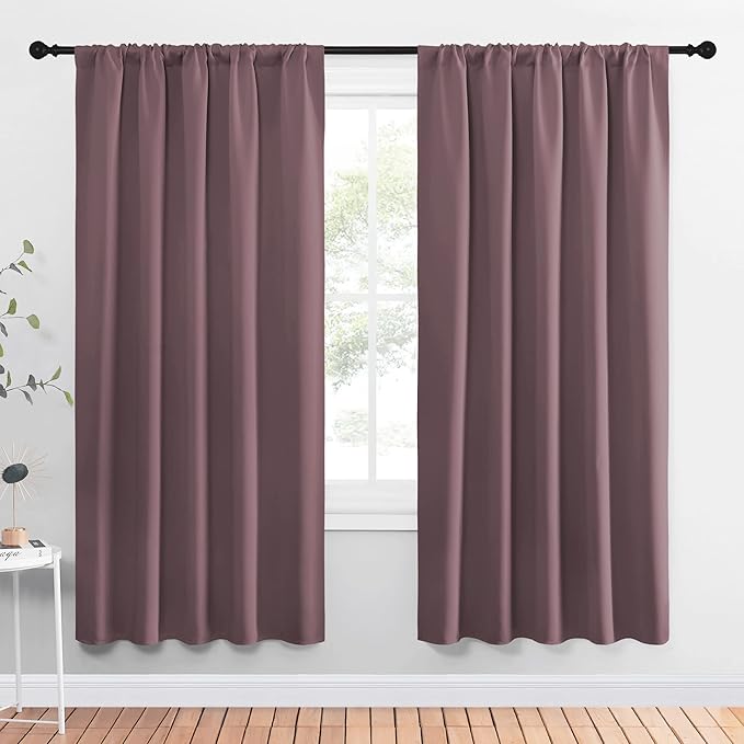 NICETOWN Living Room Curtains, Home Decorations Thermal Insulated Solid Rod