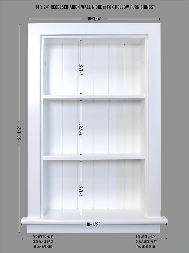 14x24 Aiden Recessed Wall Niche Medicine Cabinet Replacement, in The Wall