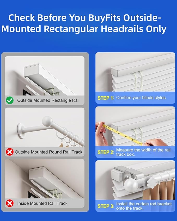 Over-Blinds Curtain Rod Brackets