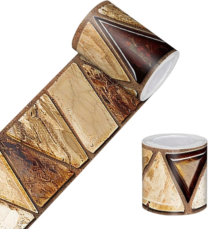 HOMETITUTE Wallpaper Border Peel and Stick Wall Decor PVC Geometric Wall