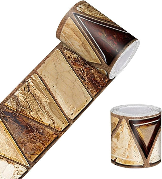 HOMETITUTE Wallpaper Border Peel and Stick Wall Decor PVC Geometric Wall