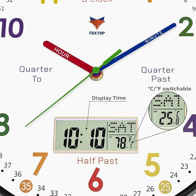 Foxtop Digital and Analog Learning Clock