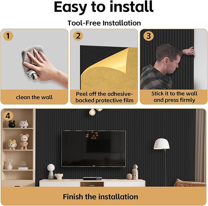 RITOLLO 6 Pack Bilayer Thickened-Sound Proof Wall Panels 47.2"x23.6"x0.72" High