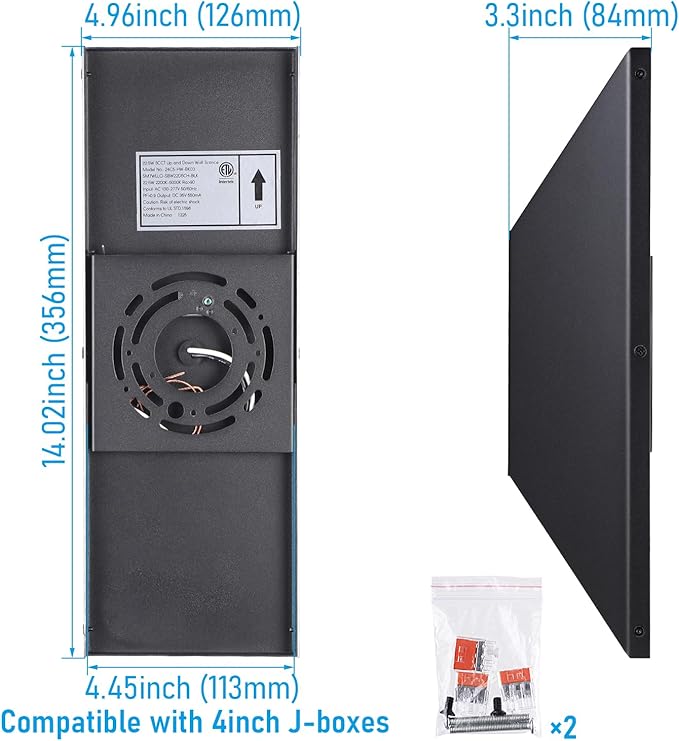 LEONLITE 5CCT Dimmable LED Up Down Wall Light, CRI 90+, IP65 Waterproof