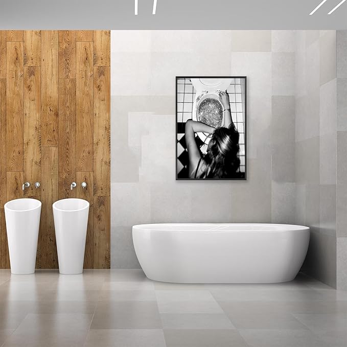 Funny Bathroom Wall Art Black and White posters Bar Disco Party prints painting