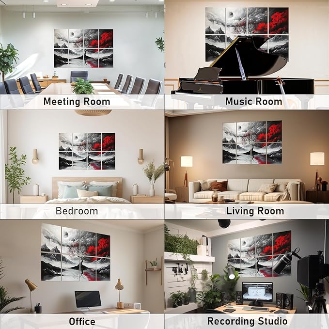 FurnoFlexArt Acoustic Panels Tiles Decorative Room Sound Proof Foam Absorbing