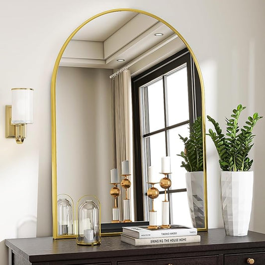 VooBang Arched Wall Mirror, 30 x 38 inch Arch Bathroom Mirror, Wall Mounted