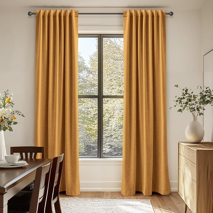 100% Blackout Shield Linen Blackout Curtains