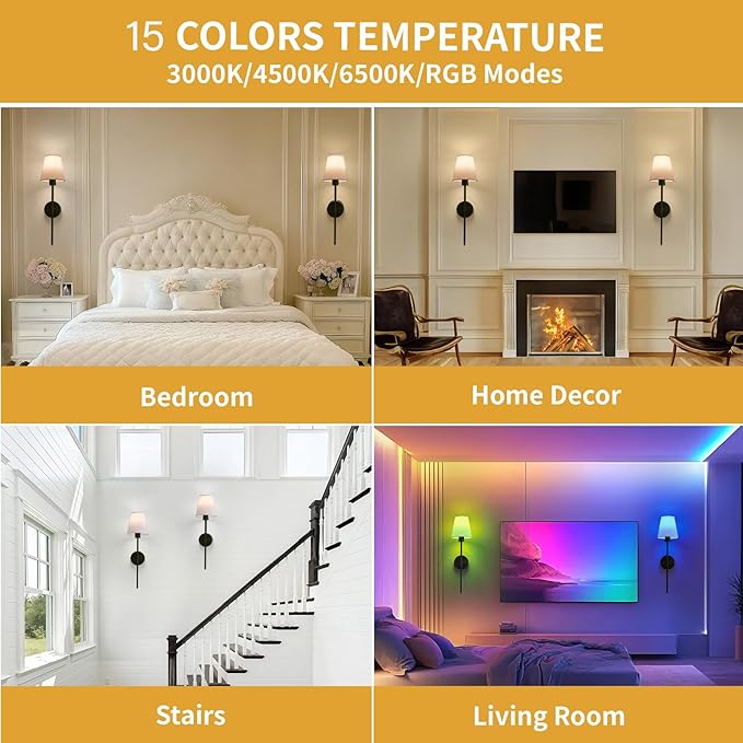 Wall sconces Set of Two Battery Operated – Rechargeable Wireless Wall Lights
