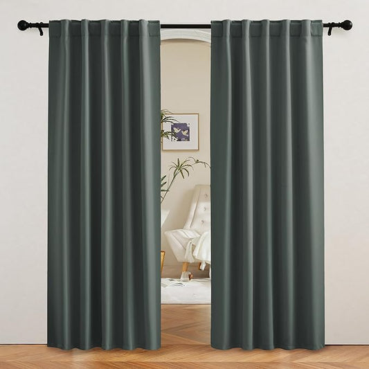 RYB HOME Green Blackout Curtains