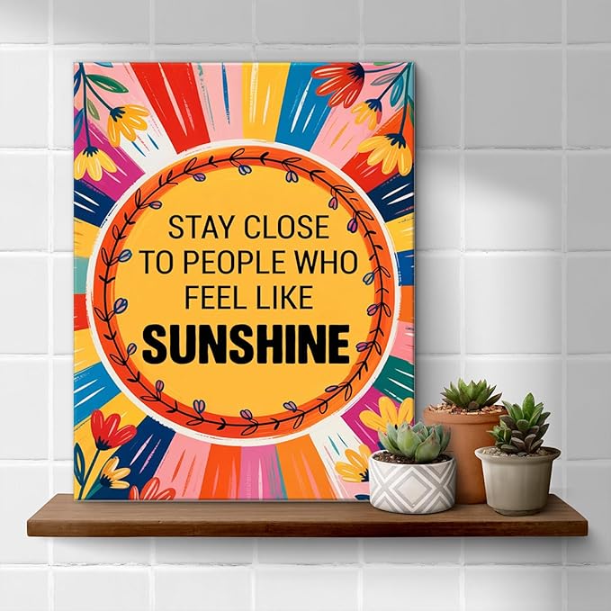 Inspirational Sunshine Wall Art Decor, Motivational Canvas Painting Pictures