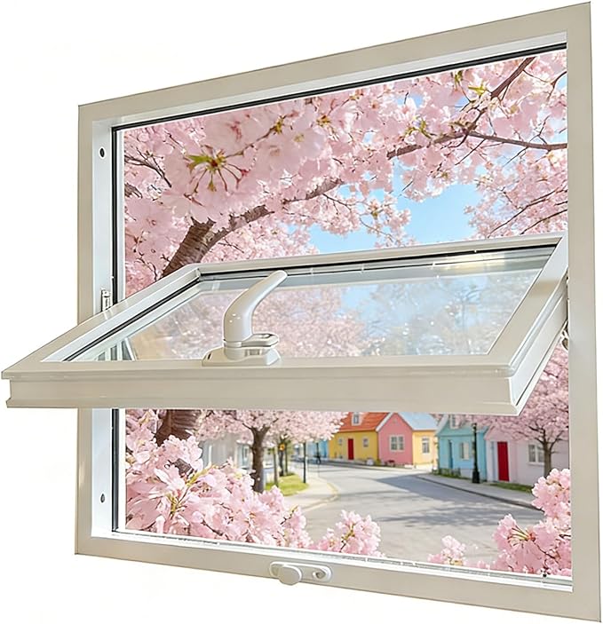 48x16 Adjustable Ventilation Windows,360Degree Rotation, Bathroom - izable Size - White