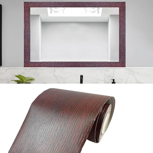 Teemall 10M Black Wood Grain Removable PVC Waterproof Border Wall Decor