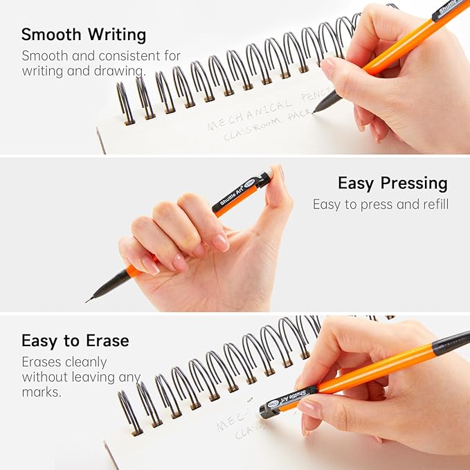 Shuttle Art Mechanical Pencils, 360 Pack Bulk Mechanical Pencils 0.7mm Medium Point, HB #2 Lead Pencils, Assorted Barrels, Office School Supplies