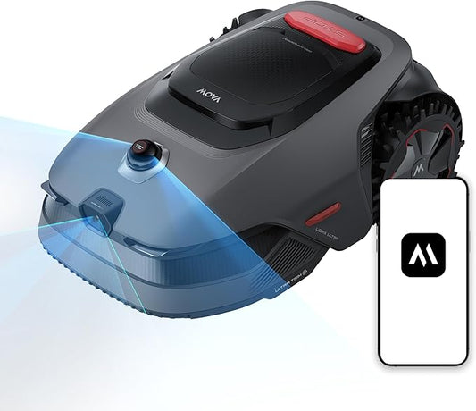 MOVA LiDAX Ultra 1000 Robot Lawn Mower Wire Free for 1/4 Acre, RTK-Free+360Â° 3D LiDAR+AI Vision Auto Mapping, Zero-Edge Cutting, Cutting Height 1.2"-3.9", 45% Slope, Up to 150 Managed Zones Dual Maps
