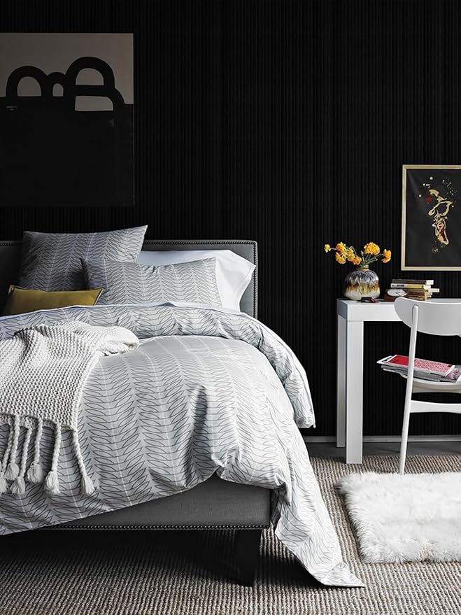 Orainege Black Wallpaper Peel and Stick Wallpaper 15.7"x196.8" Textured Contact