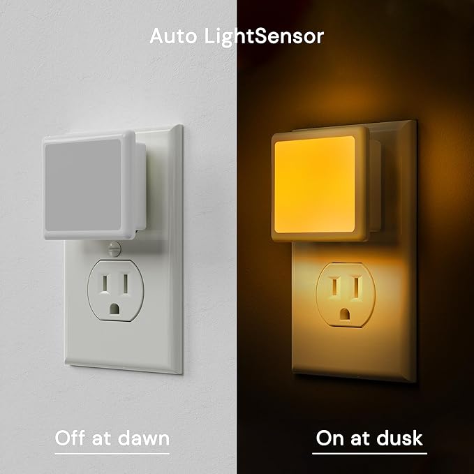 L LOHAS LED 3CCT Night Lights Plug into Wall 2-Pack, 0.3W Plug in Night Light