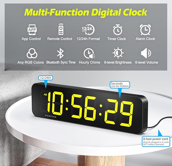 15.2" Large Digital Wall Clock