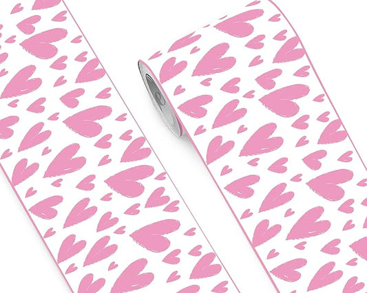 FLFK Pink Heart Wallpaper Border