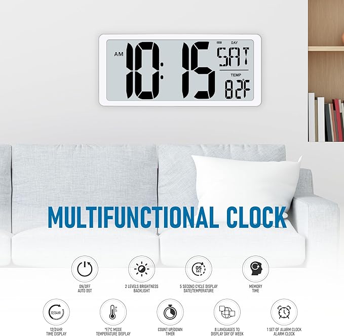 TXL Large Digital Wall Clock