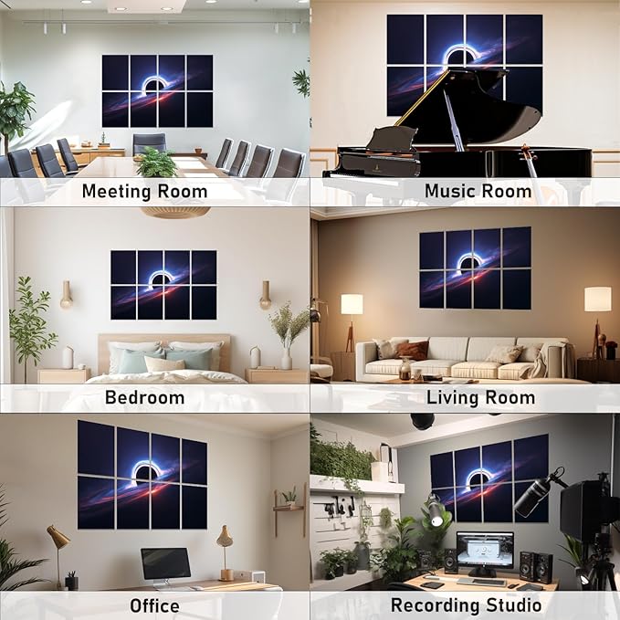 FurnoFlexArt Acoustic Panels Tiles Decorative Room Sound Proof Foam Absorbing