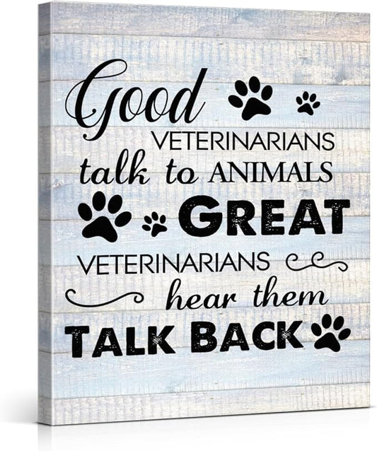 Funny Veterinarian Gifts Farmhouse Dog Canvas Wall Art Decor Veterinary Vet Gift