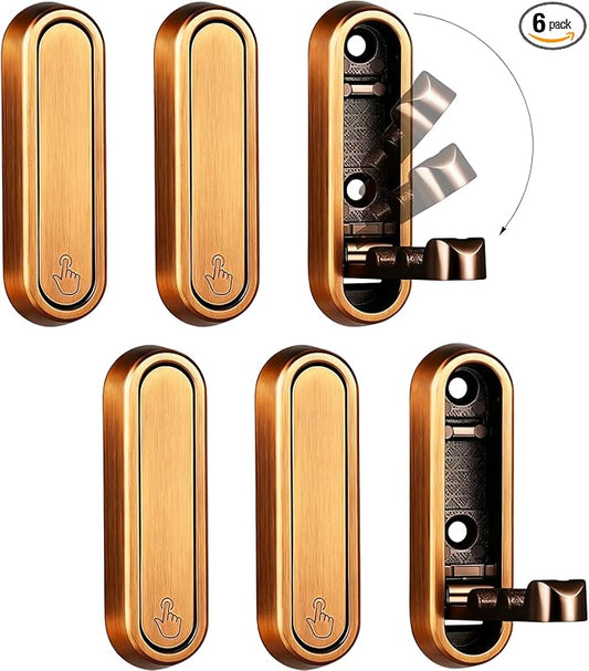 6PCS Foldable Wall Hooks, Zinc Alloy Flip Down Hooks, Retractable Wall Hooks