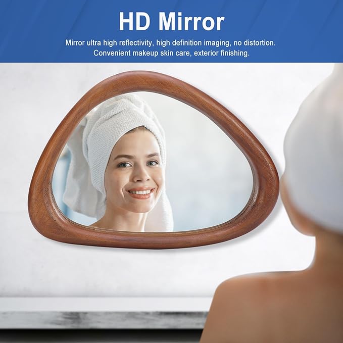 MAGFLERUM Irregular Wall Mirror, 30 * 20 inch Asymmetrical Wood Mirrors