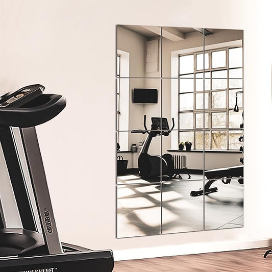 TRAHOME Home Gym Mirror Tiles for Wall, Living Room, Over The Door