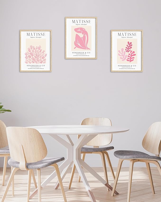 HesenDot Unframed Matisse Pink Wall Art, 12x16in Canvas Prints Poster,