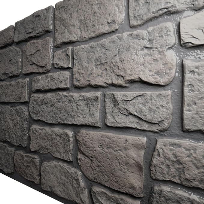 EverStone Cobblestone Faux Stone Panel, Morning Dove Color