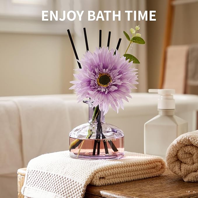 Reed Diffusers Set Lavender Scent, 7.10 oz Diffusers for Home with 7 Diffuser Sticks, Reed Diffuser for 120 Days, Perfect for Bathroom, Shelf Decor, Air Fresheners