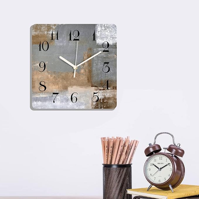 ArtSocket Wooden Wall Clock Silent Non-Ticking, Battery Operated
