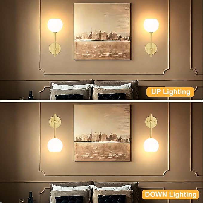 Wood Grain Battery Operated Wall Sconces Set of 2, Rechargeable Wireless Wall