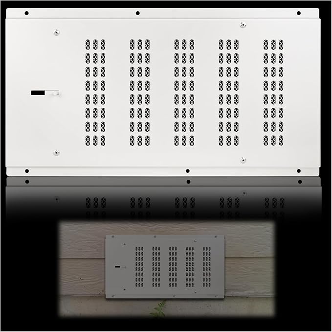 Foundation Vent Cover for Crawl Space,Crawl Space Vent Cover for Garage Attic Home Improvement,16âx8.7â Outdoor Foundation Air Wall Vent with Damper&Screen Reduce Moisture,Fit16"x8"Rough Opening,White