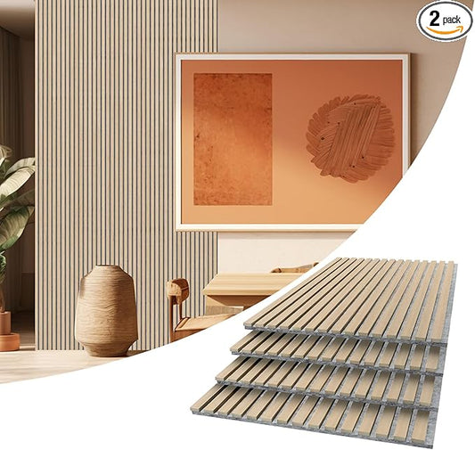 AKUMAX 4 Pack Acoustic Panels, Wood Slat