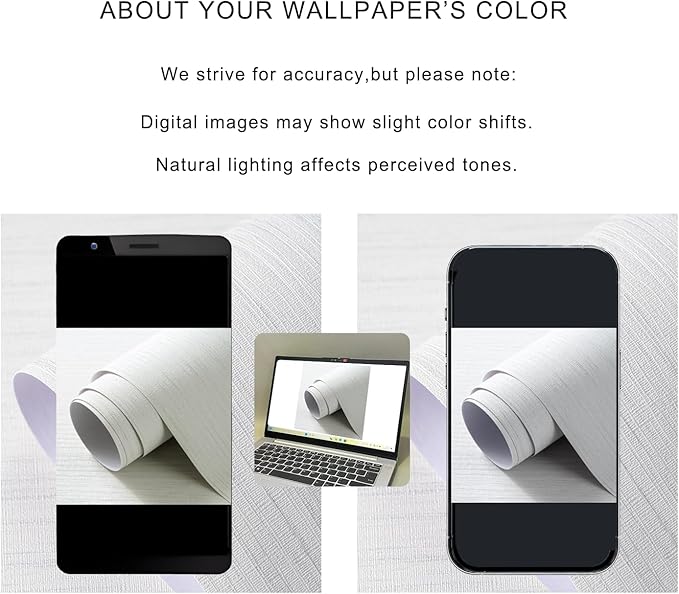 Grasscloth Textured Wallpaper White Peel and Stick 24inX393in Fabric Wall Paper