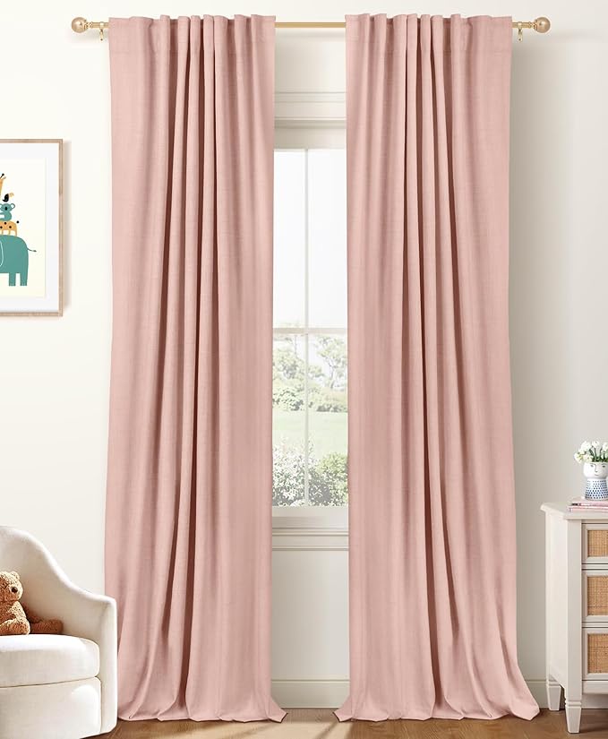 100% Blackout Shield Linen Blackout Curtains